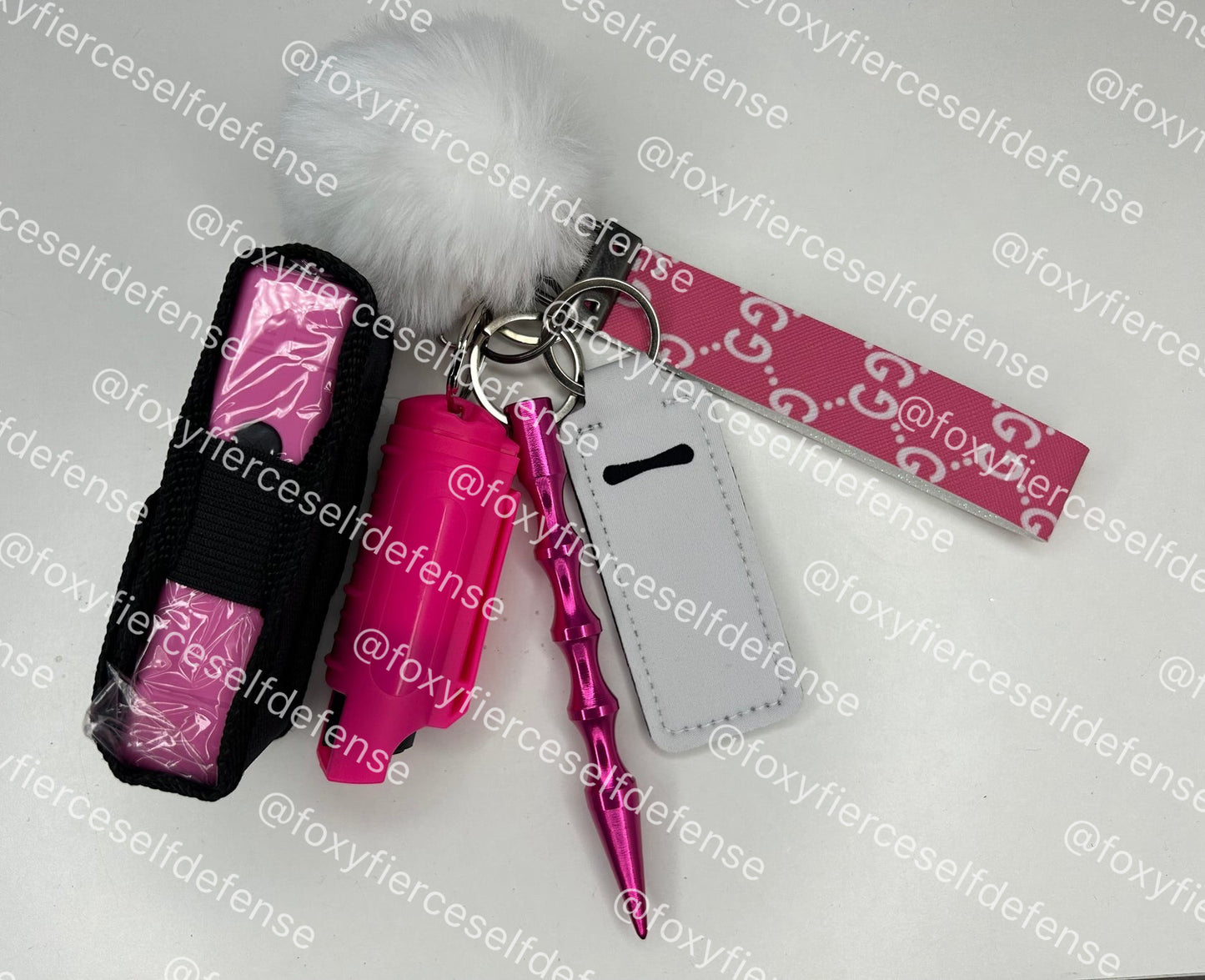 Hot Pink GG Keychain