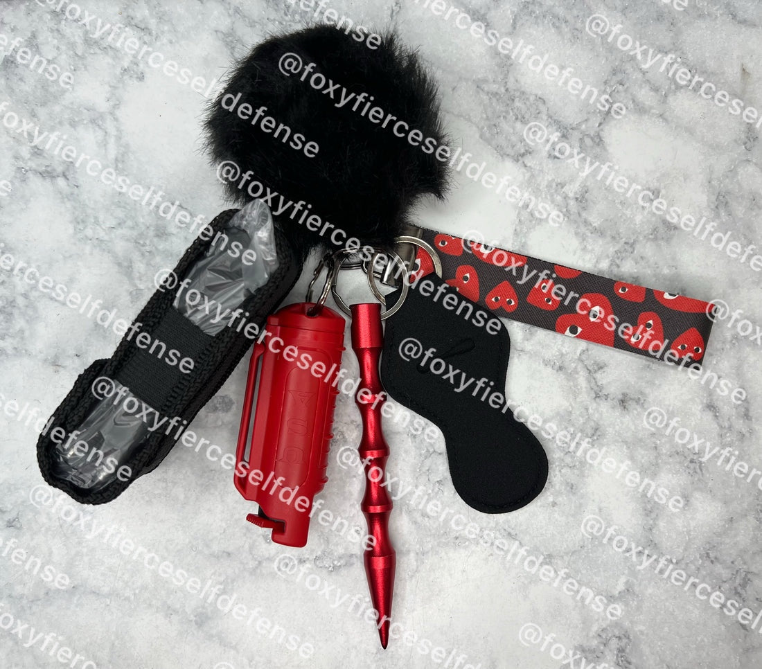 Black w/ Red Hearts